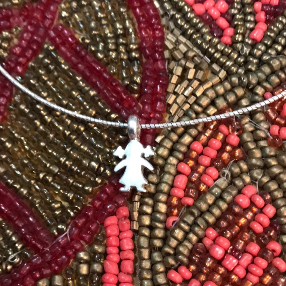 Cute small sterling silver girl pendant
